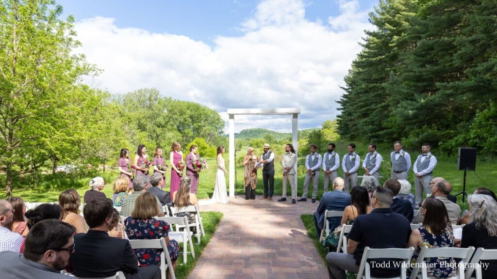 Beautiful views at the Round Barn Farm Wedding venue and Bed and Breakfast in Red Wing, Minnesota. Take a walk down our new paved ceremony aisle. Classic, Romantic, Modern, Timeless wedding. 