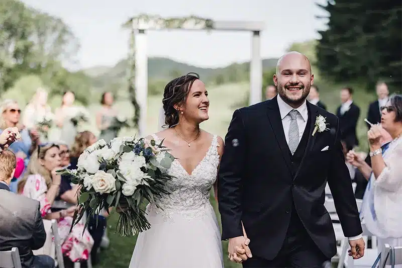 Pronouced Husband adn Wife at a Farm Wedding venue near Rochester MN