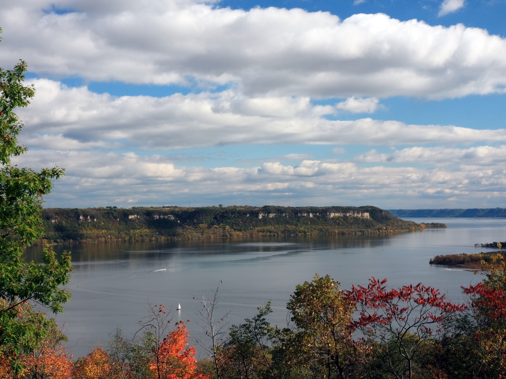 Beautiful views of the river from Frontenac State Park, one of the best things to do in Red Wing, MN