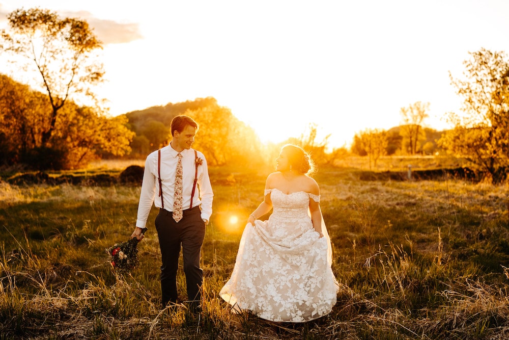 Minneapolis couple after ceremony near St. Paul barn wedding venue