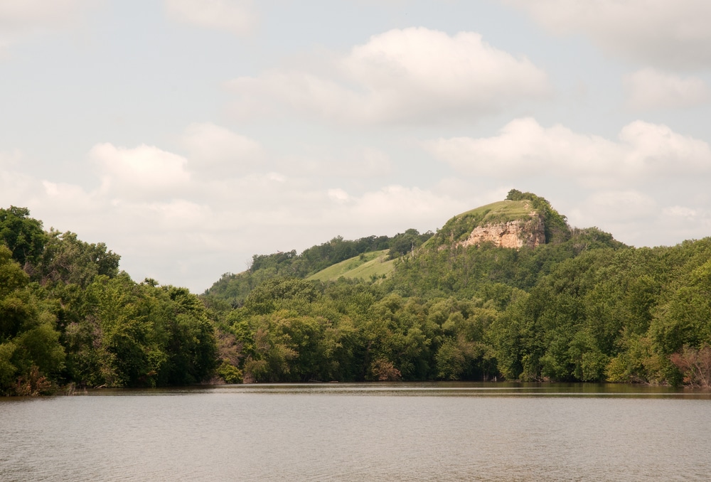 Propose at the top of Barn Bluff in Red Wing before you find your best wedding venue in Minnesota