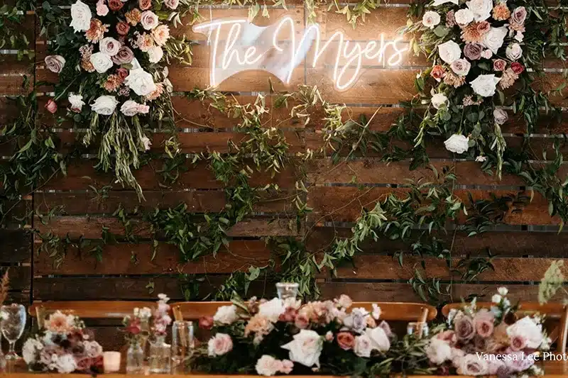 Your name up in lights at a top 10 wedding venue in Minnesota. Such great table decor!