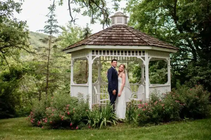 Everlasting love near gazebo at our outdoor wedding venue in MN