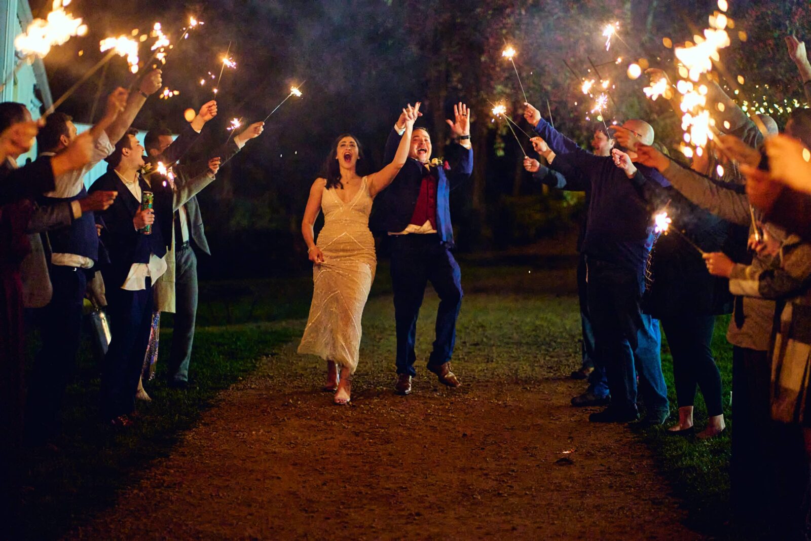 The Best Wedding Exit Ideas 2 Sparkler Send off, one of the best wedding exit ideas.